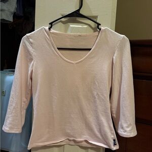 Light Pink V-Neck Women's Top
